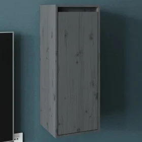 Grauer Wandschrank aus massivem Kiefernholz, 30 x 30 x 80 cm von vidaXL, Regale und Regale - Ref: Foro24-813499, Preis: 48,11...