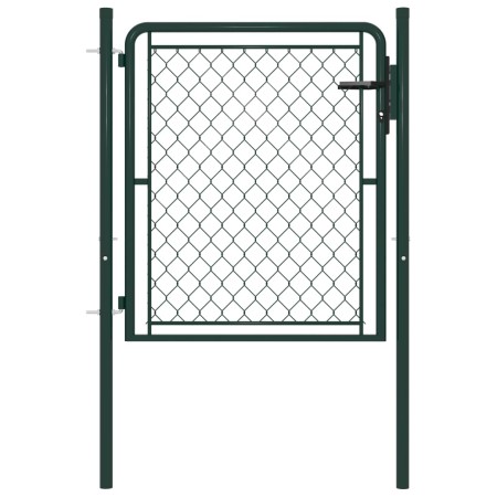 Puerta de jardín de acero verde 100x100 cm