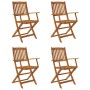 Set comedor de jardín plegable 5 piezas madera maciza de acacia