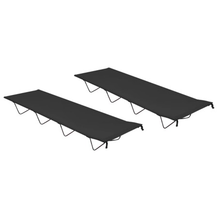 Camas de camping 2 uds tela Oxford y acero negro 180x60x19 cm | Foro24.es | Tu tienda online para hogar, jardín y más Foro24.es