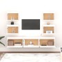 Muebles para TV 7 piezas madera maciza de pino blanco