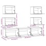 Muebles para TV 7 piezas madera maciza de pino blanco