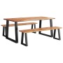 Juego de comedor con borde vivo 3 piezas madera maciza acacia | Foro24.es | Tu tienda online para hogar, jardín y más Foro24.es