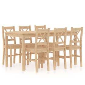 Conjunto de comedor 7 piezas madera de pino de , muebles para cocinas y comedores - Ref: Foro24-283373, Precio: 481,17 €, Des...