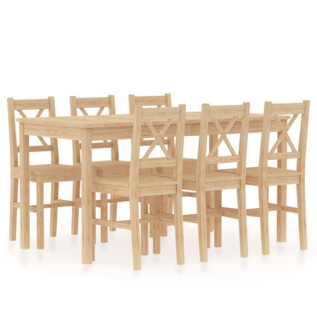 Conjunto de comedor 7 piezas madera de pino | Foro24.es | Tu tienda online para hogar, jardín y más Foro24.es