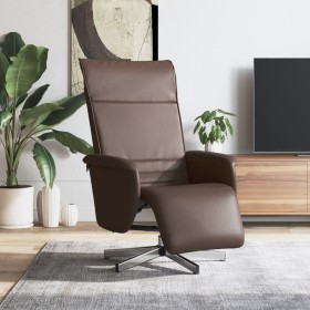 Sillón reclinable con reposapiés cuero sintético marrón de , Sillones - Ref: Foro24-356642, Precio: 186,79 €