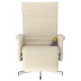 Sillón reclinable masaje con reposapiés cuero sintético crema de , Sillones - Ref: Foro24-356649, Precio: 204,36 €
