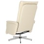 Sillón reclinable masaje con reposapiés cuero sintético crema de , Sillones - Ref: Foro24-356649, Precio: 204,36 €