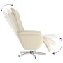 Sillón reclinable masaje con reposapiés cuero sintético crema de , Sillones - Ref: Foro24-356649, Precio: 204,36 €