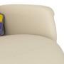 Sillón reclinable masaje con reposapiés cuero sintético crema de , Sillones - Ref: Foro24-356649, Precio: 204,36 €