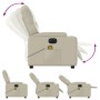 Sillón de masaje reclinable eléctrico cuero sintético crema