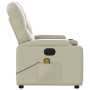 Sillón de masaje reclinable eléctrico cuero sintético crema