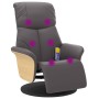 Sillón reclinable de masaje con reposapiés cuero sintético gris | Foro24.es | Tu tienda online para hogar, jardín y más Foro24.es