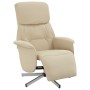 Sillón reclinable con reposapiés tela color crema de , Sillones - Ref: Foro24-356663, Precio: 186,52 €