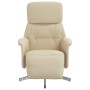 Sillón reclinable con reposapiés tela color crema de , Sillones - Ref: Foro24-356663, Precio: 186,52 €