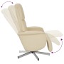 Sillón reclinable con reposapiés tela color crema de , Sillones - Ref: Foro24-356663, Precio: 186,52 €