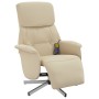 Sillón reclinable de masaje con reposapiés tela color crema de , Sillones - Ref: Foro24-356675, Precio: 204,02 €