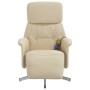 Sillón reclinable de masaje con reposapiés tela color crema de , Sillones - Ref: Foro24-356675, Precio: 204,02 €