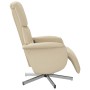 Sillón reclinable de masaje con reposapiés tela color crema de , Sillones - Ref: Foro24-356675, Precio: 204,02 €