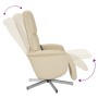 Sillón reclinable de masaje con reposapiés tela color crema de , Sillones - Ref: Foro24-356675, Precio: 204,02 €