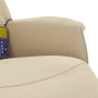 Sillón reclinable de masaje con reposapiés tela color crema de , Sillones - Ref: Foro24-356675, Precio: 204,02 €