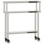 Mesa de trabajo para cocina con estante acero inox 110x30x120cm