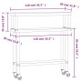 Mesa de trabajo para cocina con estante acero inox 110x30x120cm