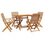Set de comedor de jardín 5 pzas tela madera maciza gris taupe de , Conjuntos de jardín - Ref: Foro24-3281702, Precio: 372,12 €