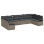 Conjunto de sofá de jardín 10 pcs Gris Poliratán