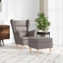 Sillón con taburete reposapiés de tela gris taupe | Foro24.es | Tu tienda online para hogar, jardín y más Foro24.es