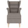 Sillón con taburete reposapiés de tela gris taupe | Foro24.es | Tu tienda online para hogar, jardín y más Foro24.es