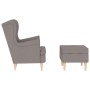 Sillón con taburete reposapiés de tela gris taupe | Foro24.es | Tu tienda online para hogar, jardín y más Foro24.es