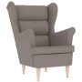 Sillón con taburete reposapiés de tela gris taupe | Foro24.es | Tu tienda online para hogar, jardín y más Foro24.es