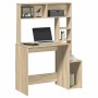 Escritorio con estantes contrachapada roble Sonoma 100x45x140cm de , Escritorios - Ref: Foro24-860438, Precio: 86,39 €, Descu...