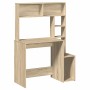 Escritorio con estantes contrachapada roble Sonoma 100x45x140cm de , Escritorios - Ref: Foro24-860438, Precio: 86,39 €, Descu...