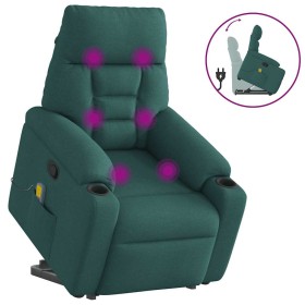 Silla de masaje reclinable de pie de tela verde oscura de , Sillones - Ref: Foro24-3303048, Precio: 268,32 €