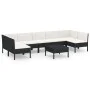 8-teiliges Gartenmöbel-Set und schwarze synthetische Rattankissen von vidaXL, Gartensets - Ref: Foro24-3094592, Preis: 621,04...