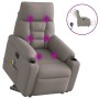 Sillón de masaje eléctrico reclinable elevable tela taupé