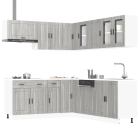 Mueble cocina Porto sonoma gris 11 pzas madera contrachapada