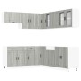 Mueble cocina Porto sonoma gris 11 pzas madera contrachapada