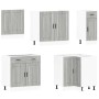 Mueble cocina Porto sonoma gris 11 pzas madera contrachapada