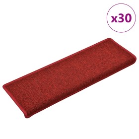 Alfombrilla escalera 30 uds 65x21x4 cm rojo
