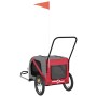 Remolque de bicicleta mascotas hierro tela Oxford rojo gris | Foro24.es | Tu tienda online para hogar, jardín y más Foro24.es