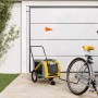 Remolque de bicicleta mascotas hierro tela Oxford amarillo gris | Foro24.es | Tu tienda online para hogar, jardín y más Foro24.es