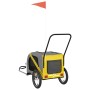 Remolque de bicicleta mascotas hierro tela Oxford amarillo gris | Foro24.es | Tu tienda online para hogar, jardín y más Foro24.es