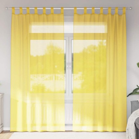 Cortinas de gasa con bolsillos para varillas 2 uds. amarillo | Foro24.es | Tu tienda online para hogar, jardín y más Foro24.es