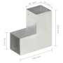 Conector de postes en forma de L metal galvanizado 91x91 mm