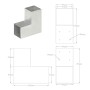 Conector de postes en forma de L metal galvanizado 91x91 mm