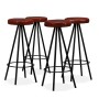 Set muebles de bar 9 piezas madera reciclada y cuero auténtico de , muebles para cocinas y comedores - Ref: Foro24-3053444, P...