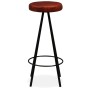 Set muebles de bar 9 piezas madera reciclada y cuero auténtico de , muebles para cocinas y comedores - Ref: Foro24-3053444, P...
